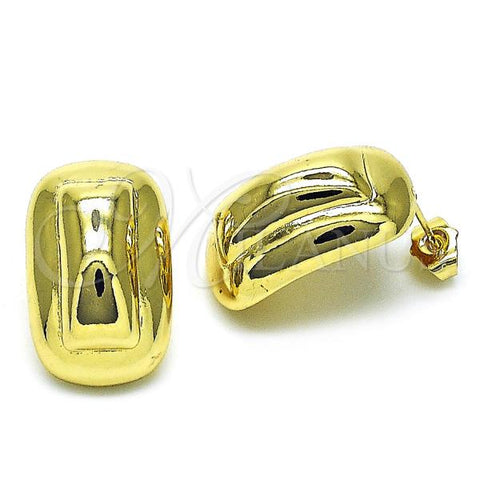 Oro Laminado Stud Earring, Gold Filled Style Polished, Golden Finish, 02.163.0297