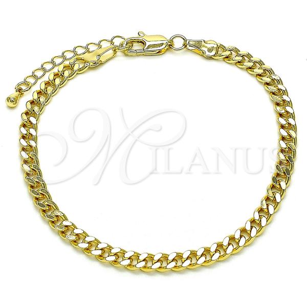 Oro Laminado Basic Bracelet, Gold Filled Style Miami Cuban Design, Polished, Golden Finish, 04.213.0169.07