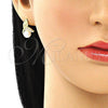 Oro Laminado Earring and Pendant Adult Set, Gold Filled Style with Ivory Pearl, Polished, Golden Finish, 10.379.0031