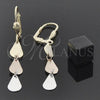 Oro Laminado Long Earring, Gold Filled Style Teardrop Design, Polished, Tricolor, 02.63.2185