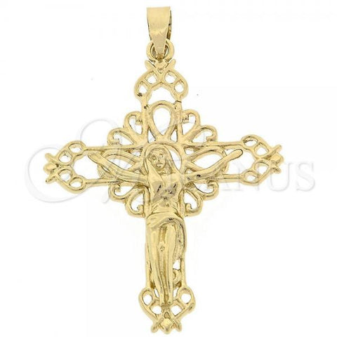 Oro Laminado Religious Pendant, Gold Filled Style Buffalo Design, Golden Finish, 5.190.016