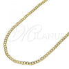 Oro Laminado Basic Necklace, Gold Filled Style Curb Design, Polished, Golden Finish, 5.222.008.16