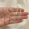 Oro Laminado Basic Necklace, Gold Filled Style Curb Design, Polished, Golden Finish, 5.222.006.20