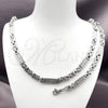 Stainless Steel Necklace and Bracelet, Infinite Design, Polished, Steel Finish, 06.363.0058