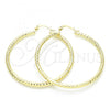 Oro Laminado Large Hoop, Gold Filled Style Diamond Cutting Finish, Golden Finish, 02.213.0154.50