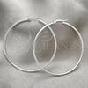 Sterling Silver Medium Hoop, Hollow Design, Polished, Silver Finish, 02.389.0186.50