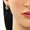 Oro Laminado Stud Earring, Gold Filled Style Polished, Golden Finish, 02.213.0408