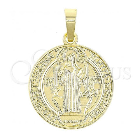 Gold Filled Religious Pendant, San Benito Design, Golden Finish, 5.199.022.1