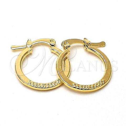 Oro Laminado Small Hoop, Gold Filled Style Polished, Golden Finish, 111.013