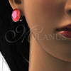 Rhodium Plated Stud Earring, with Padparadscha Swarovski Crystals, Polished, Rhodium Finish, 02.239.0015.2