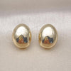 Oro Laminado Stud Earring, Gold Filled Style Ball Design, Polished, Golden Finish, 02.156.0690