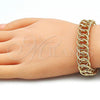 Oro Laminado Fancy Bracelet, Gold Filled Style Polished, Golden Finish, 03.331.0136.09