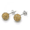 Sterling Silver Stud Earring, with Light Brown Crystal, Polished, Rhodium Finish, 02.332.0042.1