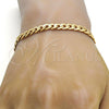 Gold Tone Basic Bracelet, Pave Cuban Design, Polished, Golden Finish, 04.242.0038.09GT