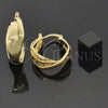 Oro Laminado Small Hoop, Gold Filled Style and Greek Key Diamond Cutting Finish, Golden Finish, 5.153.024.1