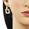 Oro Laminado Stud Earring, Gold Filled Style Belt Buckle Design, Polished, Golden Finish, 02.156.0686