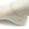 Oro Laminado Basic Anklet, Gold Filled Style Rolo Design, Diamond Cutting Finish, Golden Finish, 04.213.0088.10