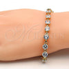 Oro Laminado Tennis Bracelet, Gold Filled Style with White Cubic Zirconia, Polished, Golden Finish, 03.213.0039.08