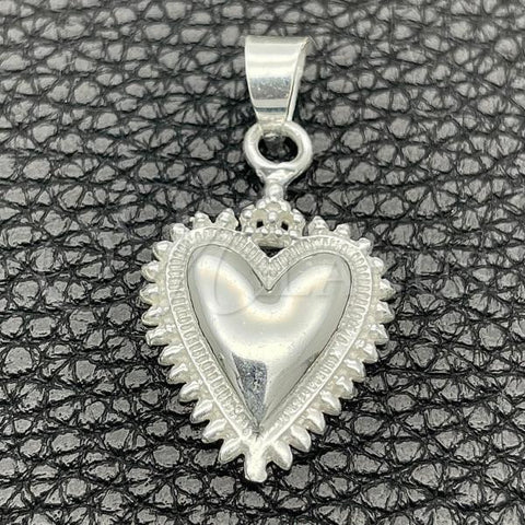 Sterling Silver Religious Pendant, Heart and key Design, Polished, Silver Finish, 05.392.0027