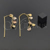 Oro Laminado Chandelier Earring, Gold Filled Style Polished, Tricolor, 02.32.0132