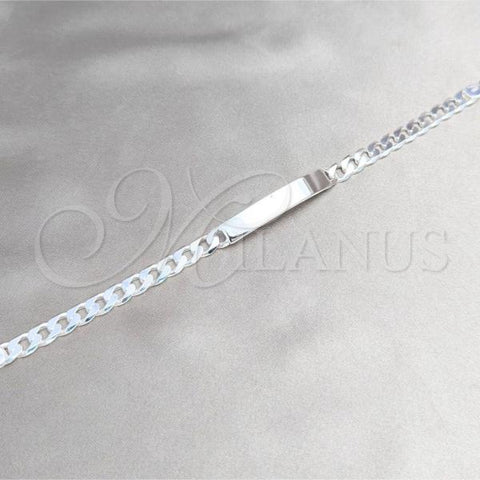 Sterling Silver ID Bracelet, Curb Design, Polished, Silver Finish, 04.420.0027.09.1