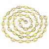 Oro Laminado Basic Necklace, Gold Filled Style Puff Mariner Design, Polished, Golden Finish, 04.326.0002.30