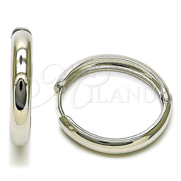 Rhodium Plated Huggie Hoop, Polished, Rhodium Finish, 02.195.0305.1.30