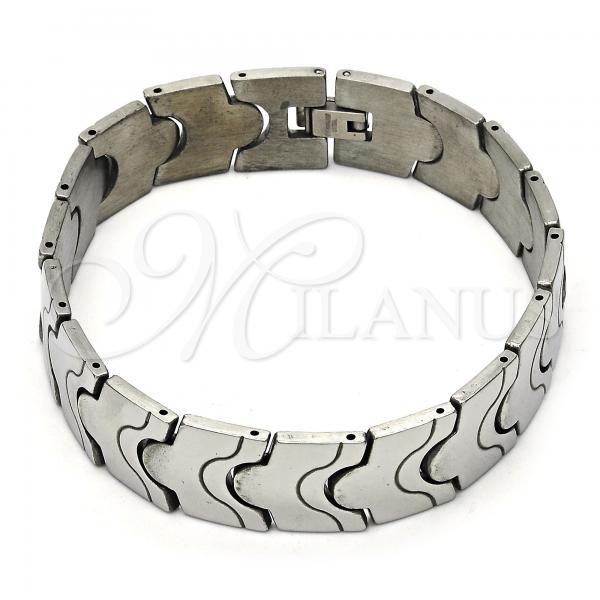 Stainless Steel Solid Bracelet, Polished, Steel Finish, 03.114.0221.09