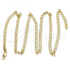 Oro Laminado Basic Necklace, Gold Filled Style Curb Design, Polished, Golden Finish, 5.222.005.22