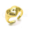 Oro Laminado Elegant Ring, Gold Filled Style Heart Design, Polished, Golden Finish, 01.60.0020