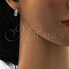 Oro Laminado Huggie Hoop, Gold Filled Style with White Cubic Zirconia, Polished, Golden Finish, 02.237.0016.15