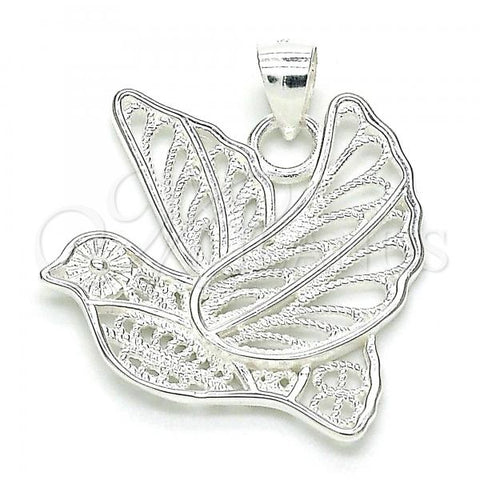 Sterling Silver Fancy Pendant, Bird Design, Polished,, 05.398.0019
