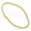 Oro Laminado Fancy Bracelet, Gold Filled Style Expandable Bead Design, Polished, Golden Finish, 03.207.0081.07