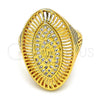 Oro Laminado Multi Stone Ring, Gold Filled Style with White Micro Pave, Polished, Golden Finish, 01.118.0032.08 (Size 8)