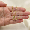 Oro Laminado Thin Rosary, Gold Filled Style Divino Niño and Crucifix Design, with Black Azavache, Polished, Golden Finish, 09.09.0008.18