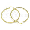 Oro Laminado Large Hoop, Gold Filled Style Diamond Cutting Finish, Golden Finish, 02.213.0256.1.60