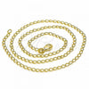 Oro Laminado Basic Necklace, Gold Filled Style Diamond Cutting Finish, Golden Finish, 04.09.0002.18