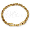 Gold Tone Basic Bracelet, Rope Design, Polished, Golden Finish, 04.242.0042.09GT