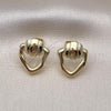 Oro Laminado Stud Earring, Gold Filled Style Polished, Golden Finish, 02.213.0548