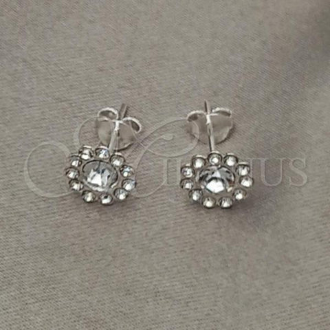 Sterling Silver Stud Earring, with White Cubic Zirconia, Polished, Silver Finish, 02.397.0041.07