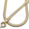 Oro Laminado Necklace and Bracelet, Gold Filled Style Chunky Design, Polished, Golden Finish, 06.179.0001