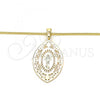 Oro Laminado Pendant Necklace, Gold Filled Style Divino Niño Design, Polished, Golden Finish, 04.106.0046.1.20