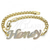 Oro Laminado Fancy Bracelet, Gold Filled Style Polished, Tricolor, 03.63.1971.1.08