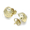 Oro Laminado Stud Earring, Gold Filled Style Diamond Cutting Finish, Golden Finish, 02.100.0119.1