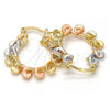 Oro Laminado Small Hoop, Gold Filled Style Polished, Tricolor, 02.170.0149.25