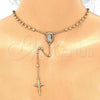 Oro Laminado Thin Rosary, Gold Filled Style Guadalupe and Crucifix Design, Polished, Golden Finish, 09.213.0021.24