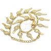 Oro Laminado Charm Bracelet, Gold Filled Style key Design, Polished, Golden Finish, 03.105.0073.10