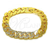 Oro Laminado Fancy Bracelet, Gold Filled Style with White Micro Pave, Polished, Golden Finish, 03.346.0010.07