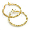 Oro Laminado Medium Hoop, Gold Filled Style Diamond Cutting Finish, Golden Finish, 02.168.0038.30