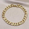 Stainless Steel Basic Bracelet, Figaro Design, Polished, Golden Finish, 03.116.0033.09